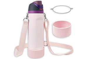 SITKOL Silicone Boot Set for Owala Water Bottle 24 oz, 32 oz, 40 oz - Includes Non-Slip Sleeve, Shoulder Strap & Handle Strap, Perfect Owala Accessories, Fits Owala Tumbler, Owala FreeSip, Candy Coated