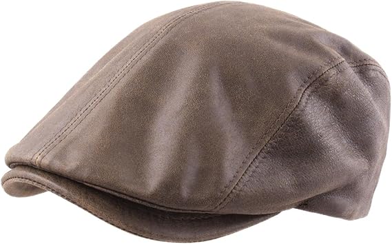 leather flat cap