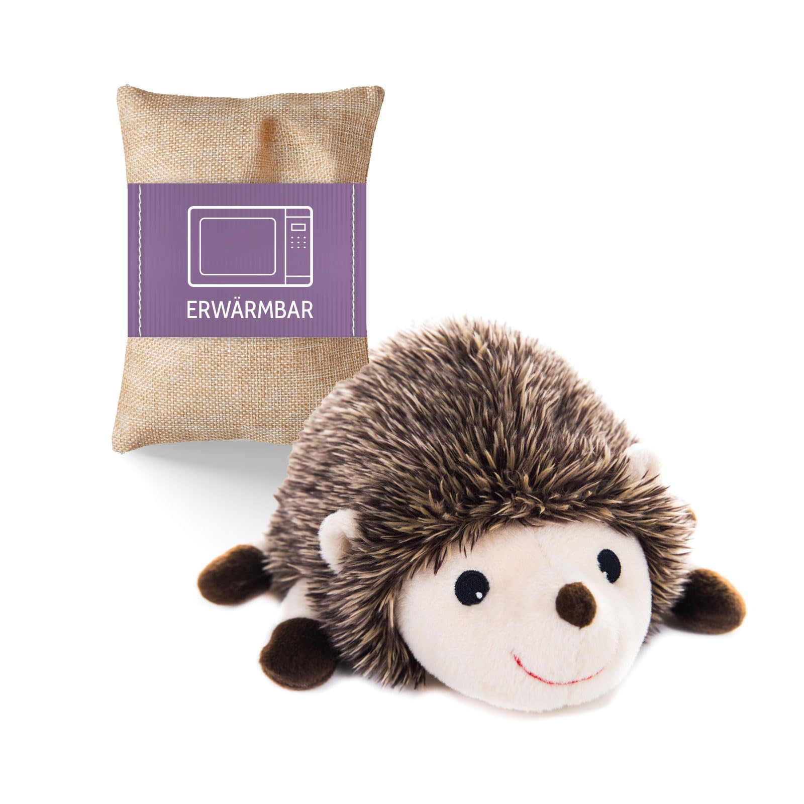 Habibi Plush Premium - 1829 Hedgehog with Removable Grain Cushion - Heat Stuffed Animal / Heat Pad for Microwave / Oven Warming