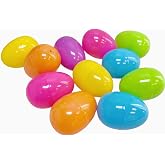 GIFTEXPRESS Plastic Bright Easter Egg Assortment 50 Pcs Perfect for Easter Egg Hunt/Surprise Egg/Easter Hunt