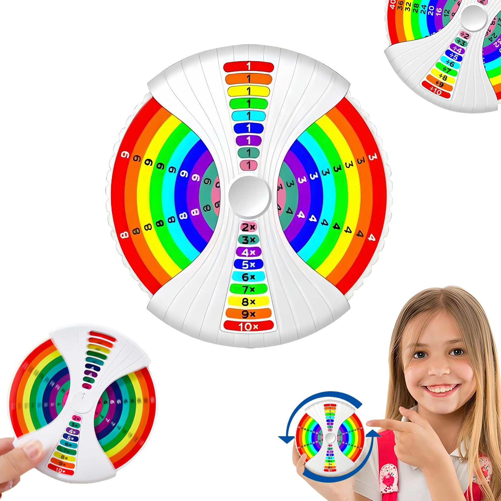 YAAVAAW Math Fidget Spinner,Math Fact Fidget Spinners,Number Fidget,Double Sided Educational Spinner Math Game Toy,Multiplication Divide Maths Fidget for Learning,School Classroom Prizes