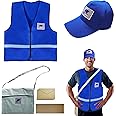 Tahonuss Postman Career Costume Kit Mailman Costume Cosplay Occupationn Accessories Set