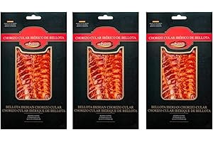 Iberian Chorizo Bellota Pre-Sliced – Authentic Spanish Cured Meat | Premium Ibérico Pork Sausage | Ready-to-Eat Gourmet Charc