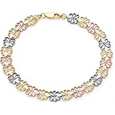 14k REAL Tri Color Gold Bracelet - 7.5"