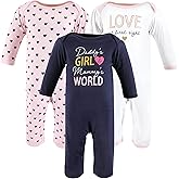 Hudson Baby Unisex Baby Cotton Coveralls, Love At First Sight, 6-9 Months