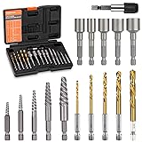 THINKWORK 16pcs Screw Extractor, Spiral Bolt