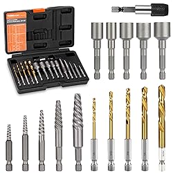 THINKWORK 16pcs Screw Extractor, Spiral Bolt