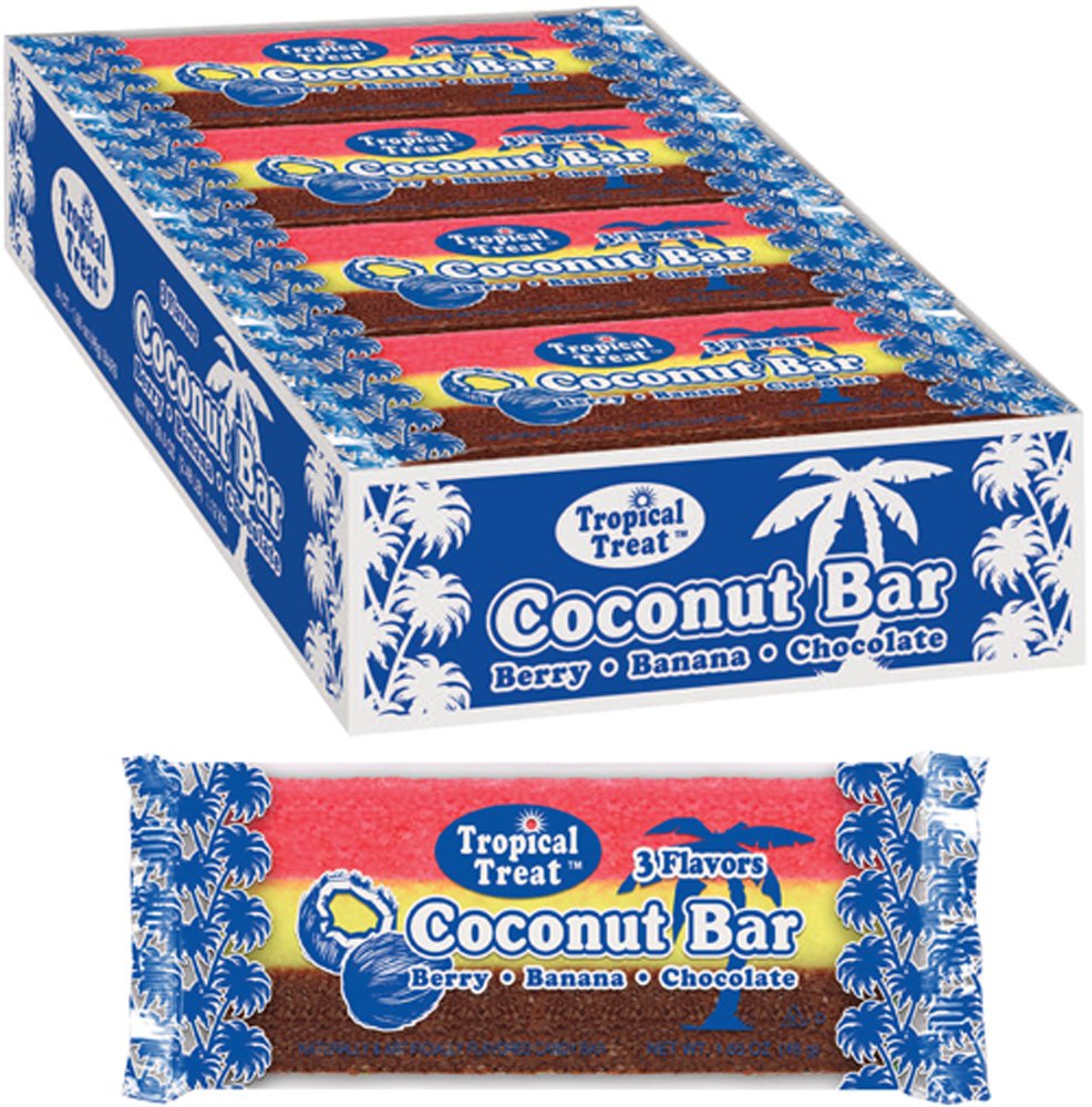Island Flavors Coconut Slice Candy Bars (24 Mango