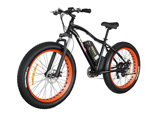 Addmotor MOTAN Electric Fat Tire Bikes 4.0 Inch Snow Bike Full 500W 48V 10.4AH Lithium-Ion Battery Power Bicycles M-550 Ebike For Adults(Orange)