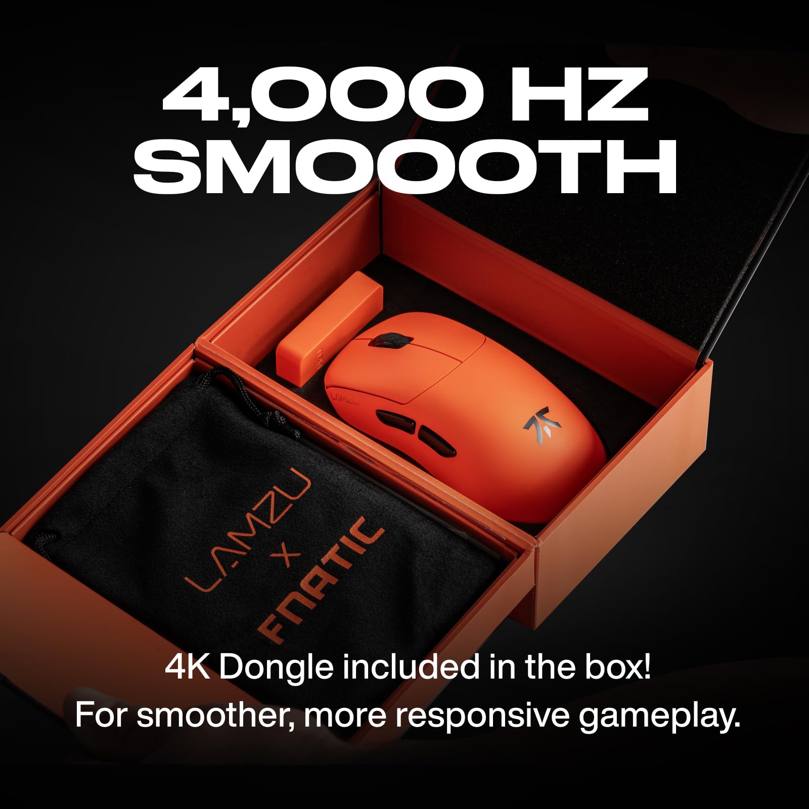 Fnatic x Lamzu Thorn Wireless Pro Gaming Mouse 4K Special Edition, Pixart 3395 Sensor, Epically Light 52g, 80h Battery Life, Optical Switches, Windows & Mac Compatible