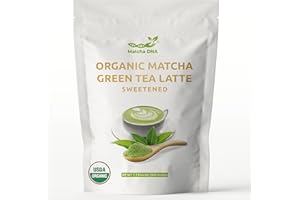 MATCHA DNA MatchaDNA Sweetened Matcha Powder - Matcha Latte Mix - Unprocessed, Perfect For cafe style Matcha Tea and Lattes - Made With Organic Sugar, Naturally Low In Caffeine (1.1 LBS)