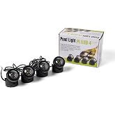 Jebao Fountain Pond Submersible LED Light with Sensor, Set of 4 | Underwater Fountain Lights for Ponds, Waterfalls, Fountains