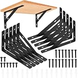 HAOCHEN 10 Pcs Heavy Duty Shelf Brackets 150x95 mm Black Triangle 90° view 1