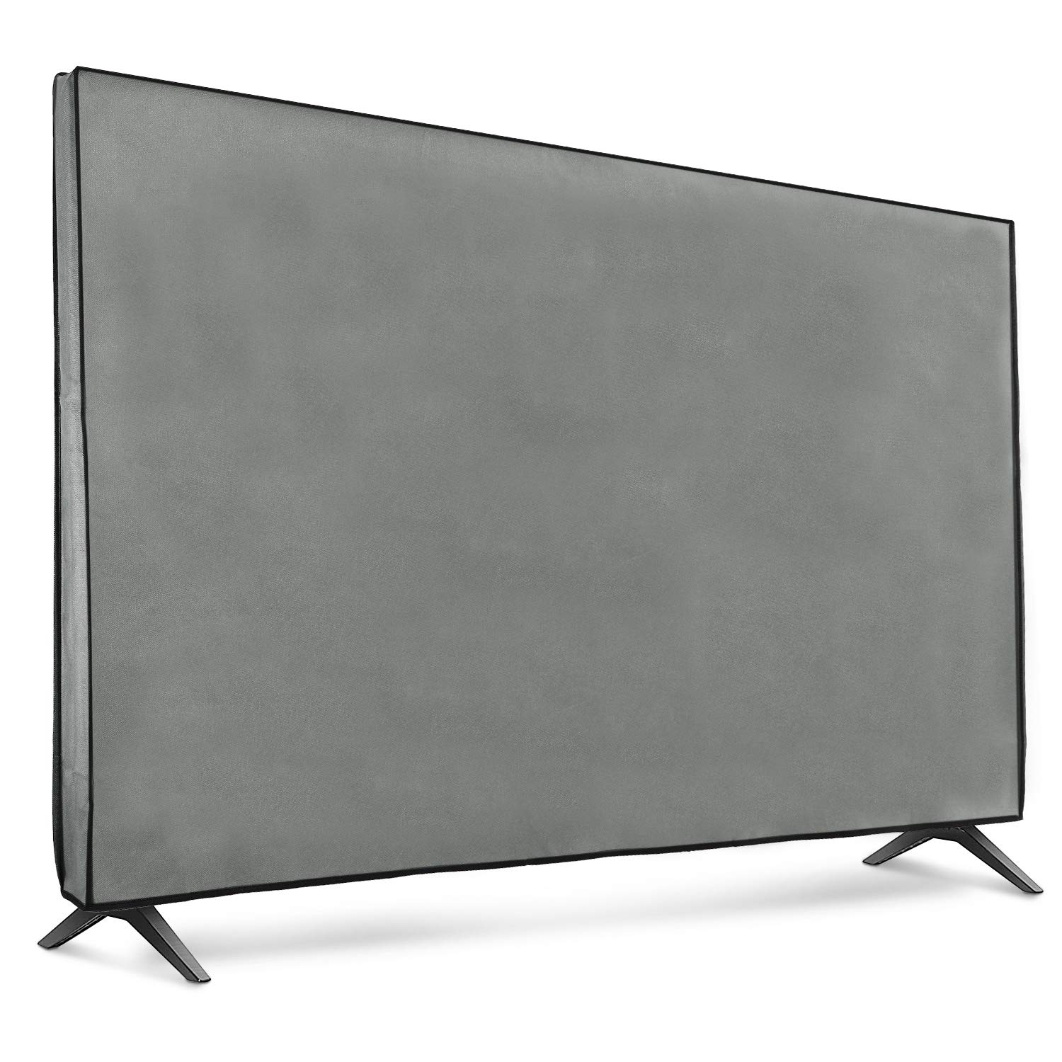 kwmobile Indoor 65" TV Cover – Television Dust Cover Screen Protector – TV Screen Dust Protection – Synthetic Fabric Light Grey