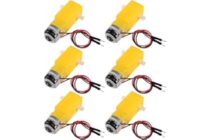DORHEA 6PCS TT Motor DC Electric Gear Motor DC 3V-6V Prewired Gear Motor Dual Shaft Intelligent Car Chassis for DIY Smart Car Robot Aircraft Toys/Robotic Body/Four-Wheel Drive Toy Car