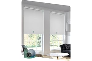 Yoolax Motorized Blinds with Remote, Blackout Smart Blinds for Windows Motorized Roller Shades, Automatic Window Shades Work with Alexa (Blackout-Jacquard White, 34" W x 72" H)