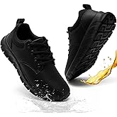 Mens Non Slip Work Shoes Waterproof Oil-Proof PU Leather Food Service Restaurants Kitchen Chef Shoes Comfy Walking Sneakers Lightweight Classic Stylish Casual Office Footwear