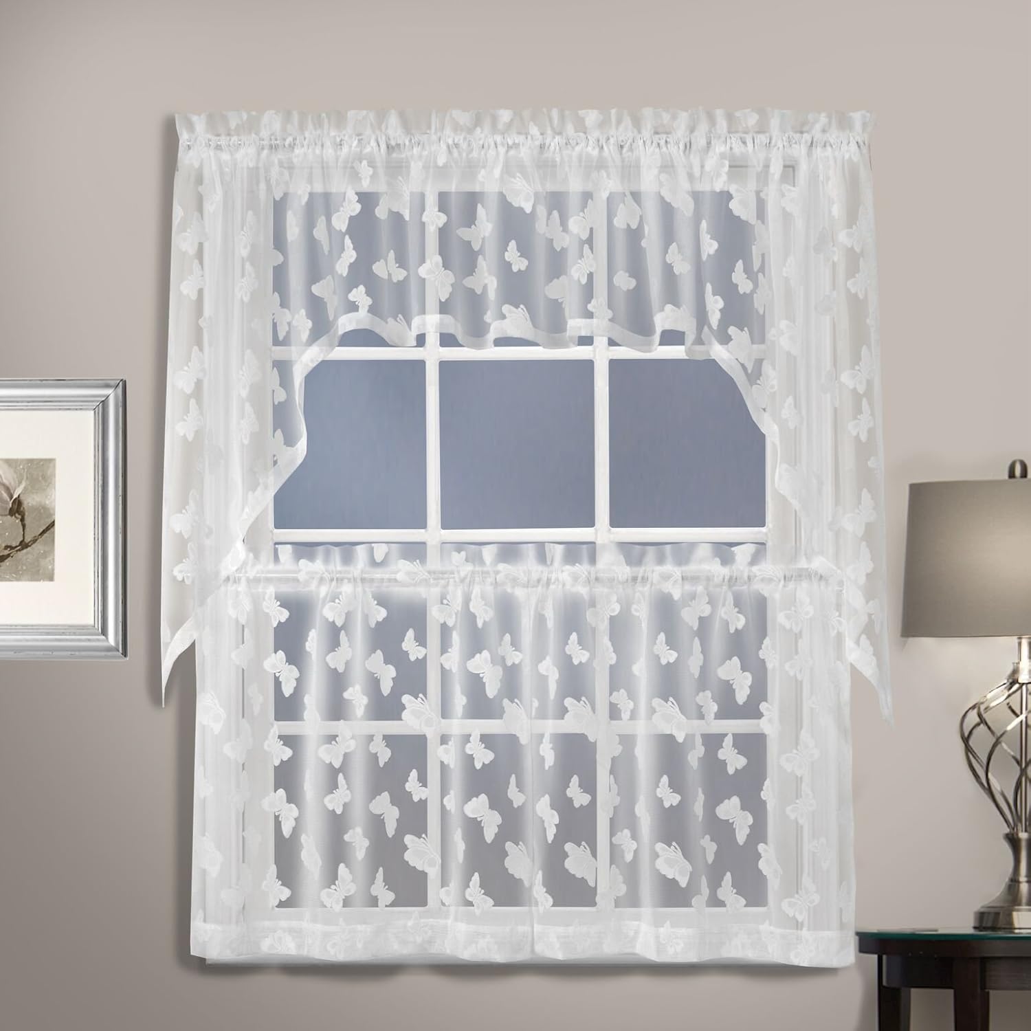 Amazon Com United Curtain Madame Butterfly Lace Panels Valances