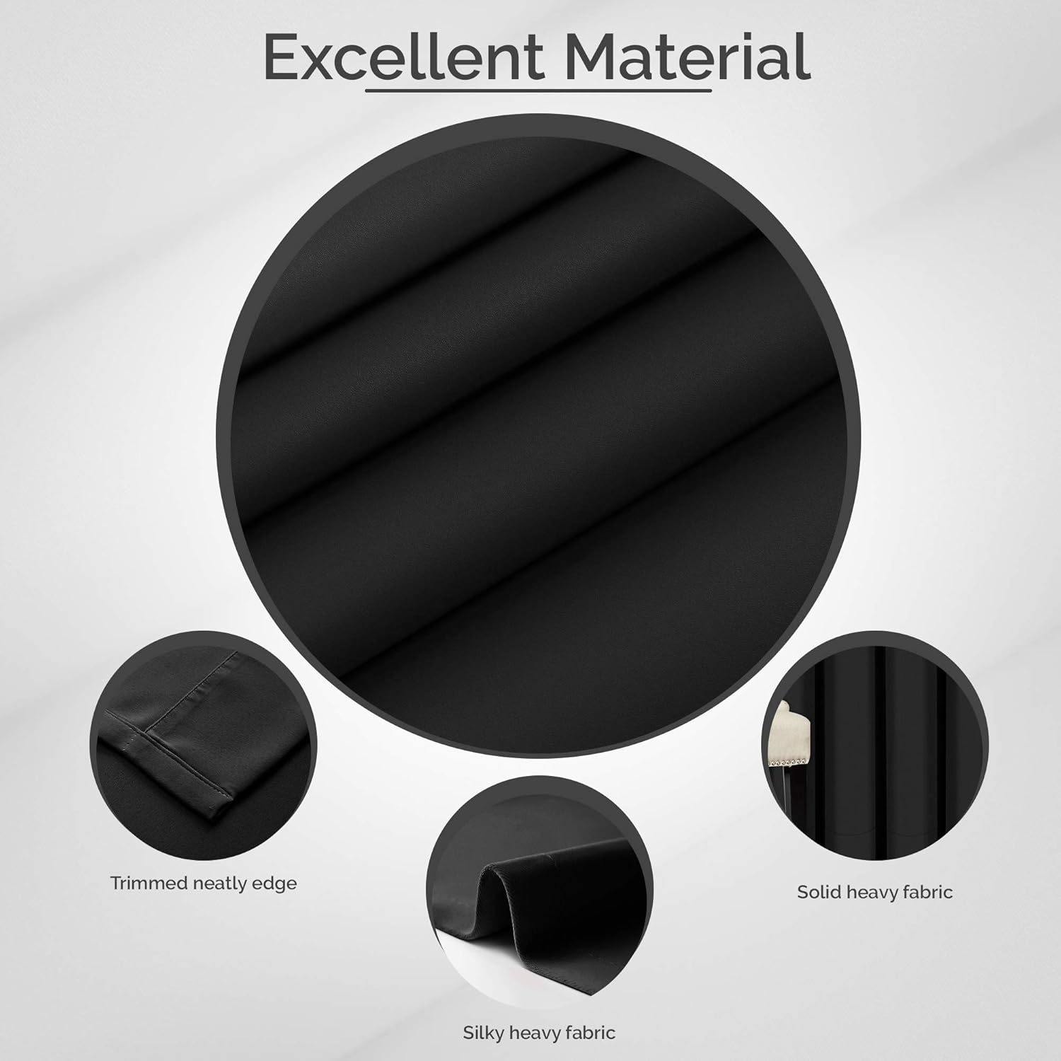 Utopia Bedding Blackout Curtains Grommet Thermal 2 Panels Drapes [Black - Image 5