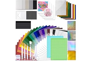 CONVEND The Ultimate Accessories and Supplies Bundle for Cricut Joy Xtra - 101Pcs Craft Starter Kit with Weeding Tools, Heat Transfer Vinyl, Permanent Vinyl, Transfer Paper, Card Kit for Crafting Projects