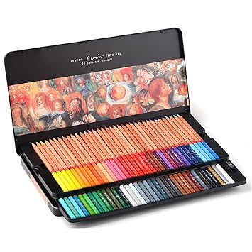 Newdoer Marco Renoir 72 Farben Öl Farbstifte für Zeichnen, Skizzieren mit Bleistift für Künstler im Set