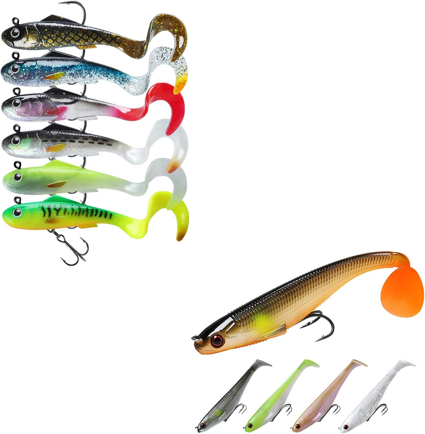 TRUSCEND Fishing Lures for Bass Trout Jighead Lures Paddle