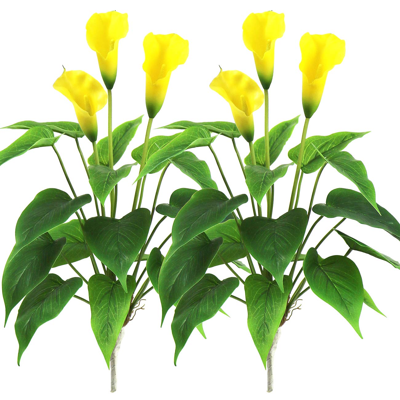 Artificial Flower 17 inches Calla Lily Silk Plant Fake Bonsai Flowers Greenery Plants for Indoor Outdoor Home Office Bedroom Table Centerpieces Party Decoration 2 Pack (Yellow, 2)