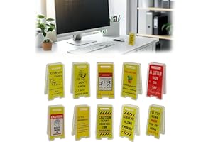 WEESDSIO 10 Pack Note Holder Clips Funny Sticky Note Holder Humor Joke Gag Gift for Men & Women Coworker Male Leader Boss Manager Overstimulated Desk Sign for Office Hilarious Desk Signs for Coworkers