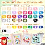 VINYL FROG 40 Pack Permanent Adhesive Vinyl Sheets 12x12 inches view 3
