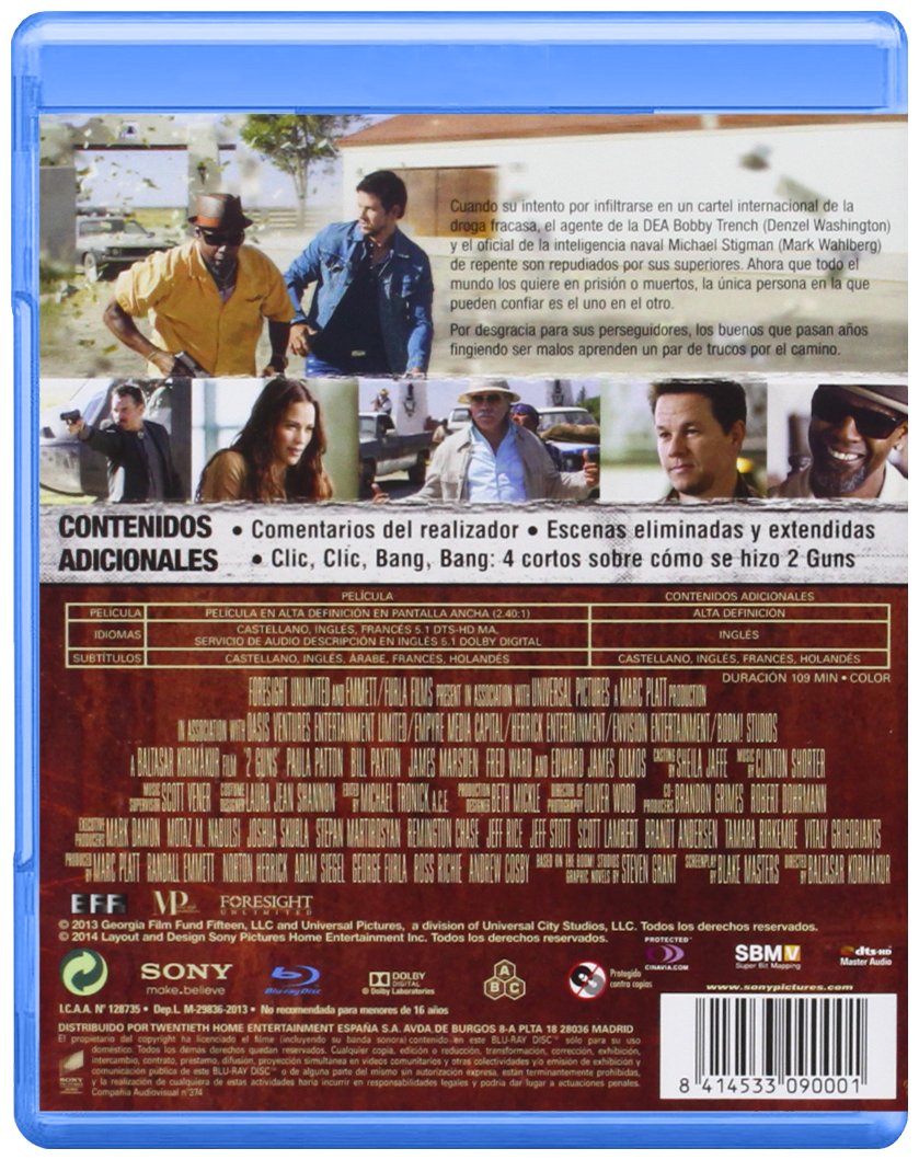 2 Guns Bd Blu Ray Amazon Es Denzel Washington Mark Wahlberg Paula Patton Edward James Olmos Bill Paxton Baltasar Kormakur Denzel Washington Mark Wahlberg Adam Siegel Andrew Cosby Cine Y Series Tv