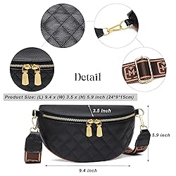 Eslcorri Fashion Waist Packs for Women - Quilted