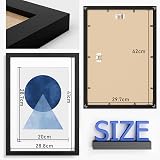 Bobeen A3 Picture Frame 3 Pack Black 29.7x42cm Wall Hanging view 2