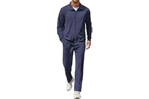 COOFANDY Men's Casual Sweatsuit 2 Piece Athletic Full Zip Tracksuit Jacquard Jogging Set Fashion Jackets And Pants Outfit