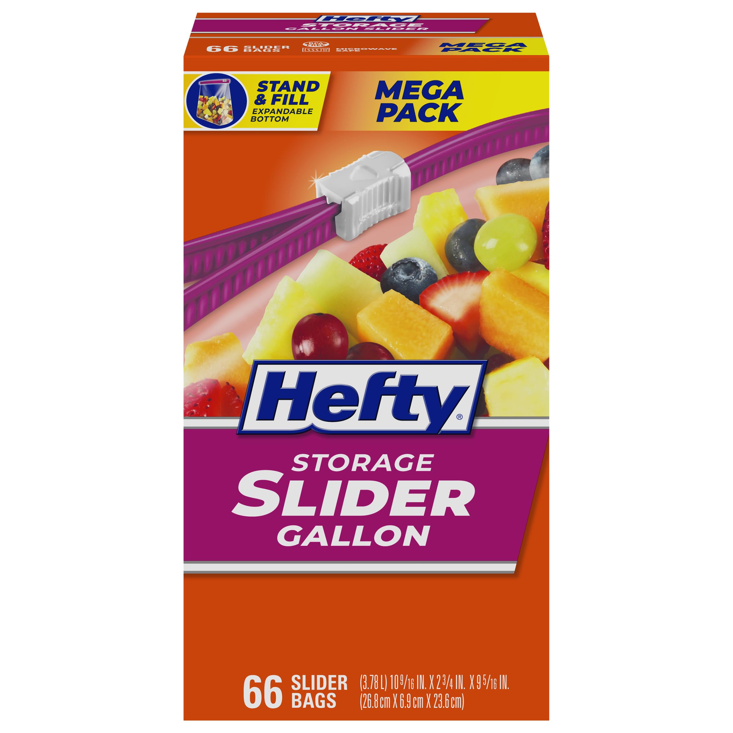 Hefty Slider Storage Bags, Gallon Size, 66 Count