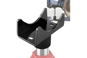 SUNJIKA Bottle Jack Axle Adapter Lifting Saddle Cradle for 2" 3" 4" Round & 2" Square Axle Tube, Fits 1.5" Jack Platform, 17000lbs Heavy Duty Alloy Steel Jack Saddle for RV Trailer Truck Camper Garage Farm