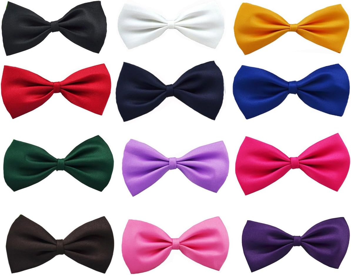 Glittermall Solid Color Adjustable Boys Kids Bow Tie Collection
