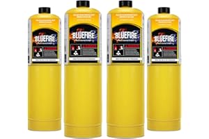 Pack of 2, 16.1 oz BLUEFIRE Modern MAPP Gas Cylinder, 14% More Bonus Fuel Than MAP-PRO, Hotter Than Propane! Variation of Qua