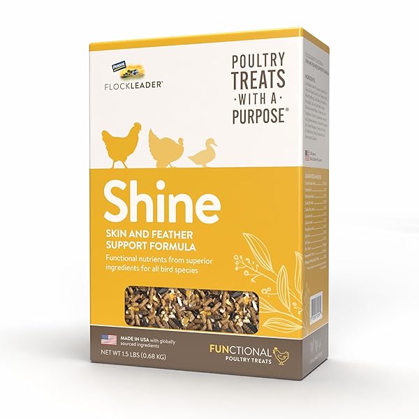 FLOCKLEADER SHINE, FUNCTIONAL POULTRY TREATS FOR SKIN AND FEATHER SUPPORT, 1.5 LB