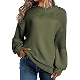Dokotoo Women's Casual Long Sleeve Sweaters Loose Crewneck Knit Solid Pullover Sweater Jumper Tops