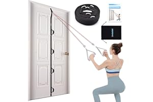 Brebebe Door Anchor Strap for Resistance Bands Exercises, Multi Point Anchor Gym Attachment for Home Fitness, Portable Door Band Resistance Workout Equipment, Easy to Install, Punch-Free, Nail-Free