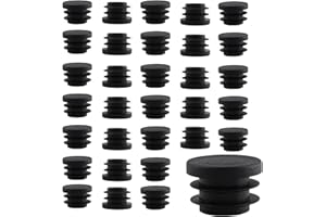 bociloy 30Pcs 19mm(3/4Inch) Round Plastic Plug, Pipe Tubing End Cap, Black Furniture Finishing Sliders, Plastic Glide Protection for Round Metal Tube and Furniture