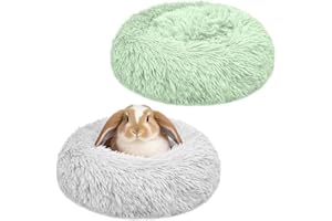 Tierecare Bunny Bed 2 Pack Rabbit Hideout Large Soft & Comfortable Small Animal Bedding Cozy Bed Mat Warm Hideaway Cage Accessories for Guinea Pig