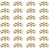 Ruwado 50 Pcs Bow Charms with 2 Hole Tibetan Alloy 2 x 1 cm Vintage Bowknot Connectors for Jewelry Making Bracelet Earring DIY Crafting Decoration Supplies