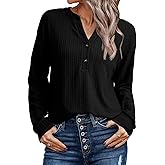 SHEWIN 2025 Women Ribbed Knit Tops Dressy Long Sleeve Shirts Fall Lightweight Sweatshirt