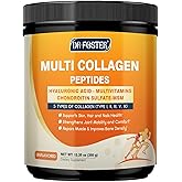 DRFOSTER Multi Collagen Peptides Powder for Women Men with MSM + CS & D3 - Type I, II, III, V, X Hydrolyzed Collagen with Vitamin C & Hyaluronic Acid for Skin Hair Nails & Joint, Non-GMO, 35 Servings