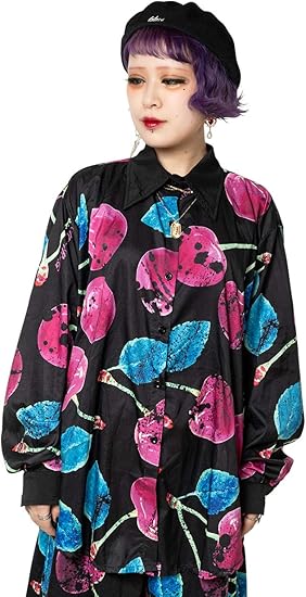 Amazon Co Jp エーシーディーシーラグ チェリーシャツ 病み 服 病みかわいい パンク ロック V系 ヴィジュアル系 原宿系 服 ファッション小物