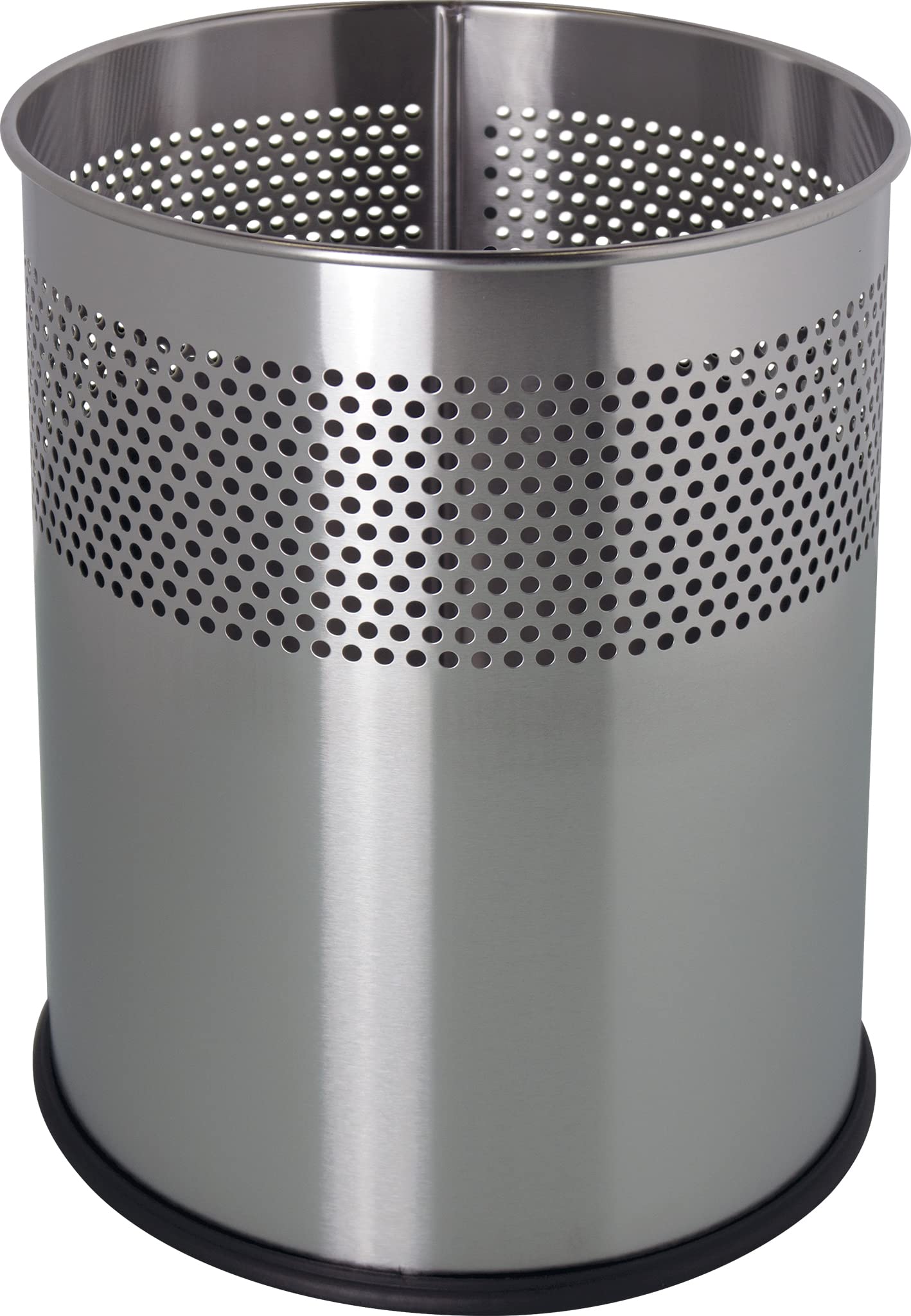 Helit H2515700 The Dot Waste Paper Basket 15 litres Stainless Steel with Hole Decoration