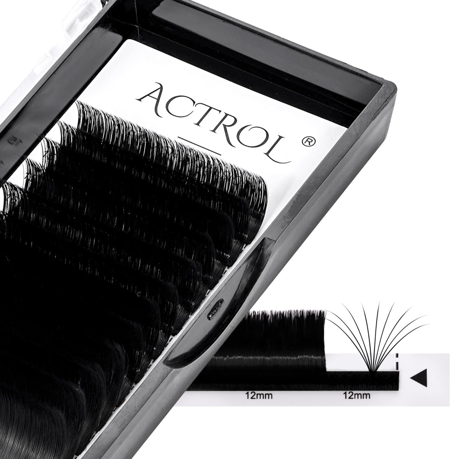 ACTROL Easy Fan Lashes 0.07 D Curl 15-20mm Mixed Eyelash Extensions Tray, Self Fanning Volume Lashes, Faux Mink, Professional Salon Use