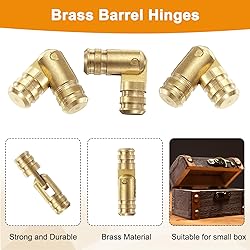 uxcell 20Pcs Invisible Barrel Hinges, 5x19mm Brass