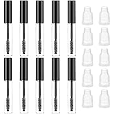 10ml 10Pcs Empty Mascara Tube and Wand, Mabor Empty Eyelash Serum Tube, Mini Eyelash Bottle with Brush Refillable Clear Masca